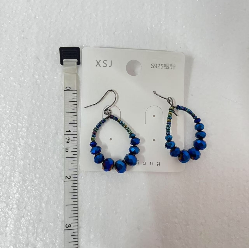 18 Sets Style Earrings Boho Gold Silver Blue Purple Dangling Round Dot - Picture 3 of 10